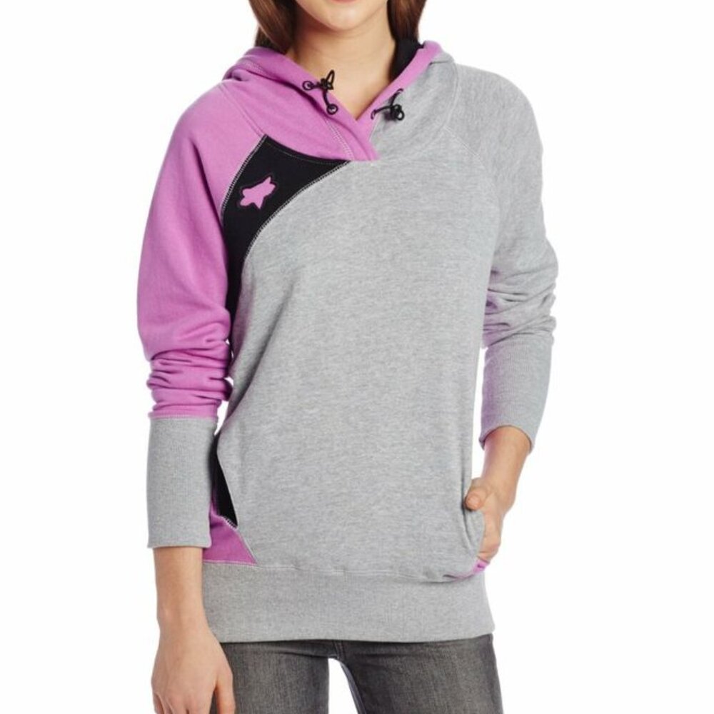 💥AWESOME💥 Fox Racing Pullover Hoodie in Gray & Neon Lilac - Picture 4 of 11